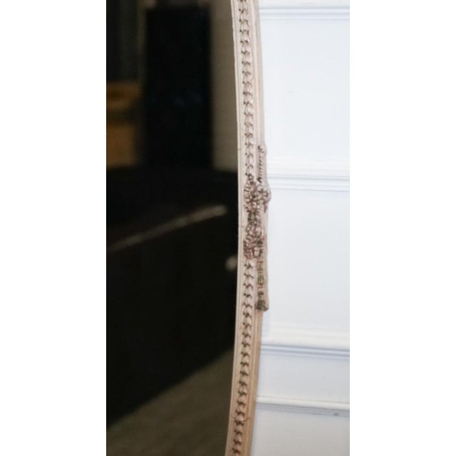 Vintage Oval Long Wall Carved French Mirror For Sale - Image 5 of 9