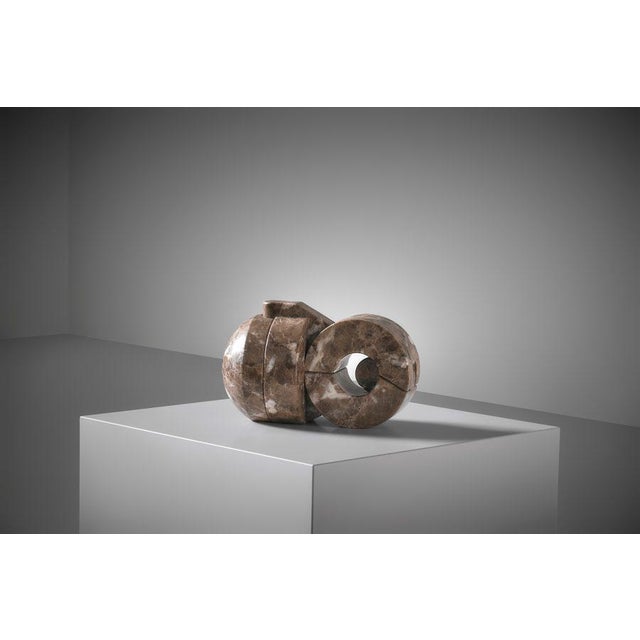 Andrea Cascella, Abstract Interlocking Premesse Sculpture, Marble For Sale - Image 13 of 13