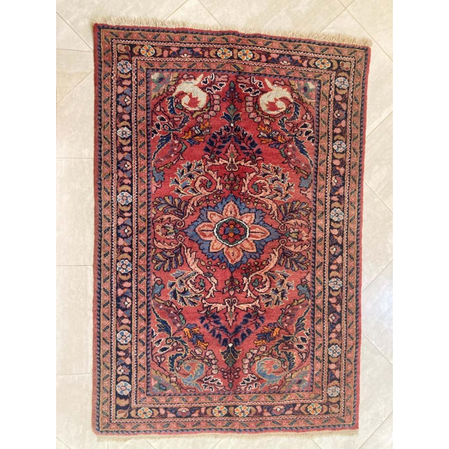 Antique Hand-Knotted Turkish Rug, Wool, Floral Design, 1940, Turkey For Sale - Image 10 of 17