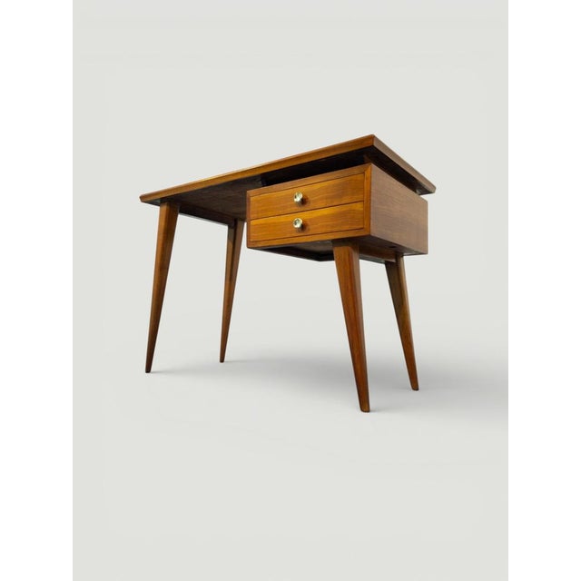 Mid-Century Italian Desk and Chair with Suspended Bookcase in the style of Gio Ponti, 1950, Set of 3 For Sale - Image 12 of 18