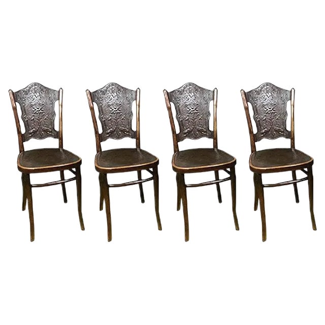 Antique Bentwood Dining Chairs from Jacob & Josef Kohn, Set of 4 For Sale