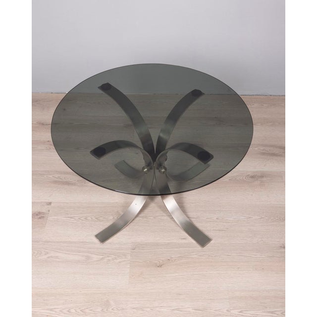Mid-Century Modern Vintage Italian Chrome Metal and Glass Coffee Table, 1960s For Sale - Image 3 of 8