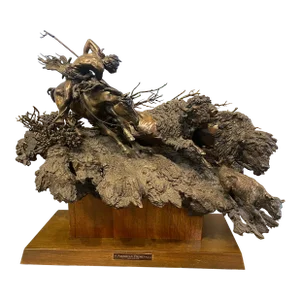 1980s “American Primeval “ Bronze by Bob Grieves Native American Theme 21" #1 of 2