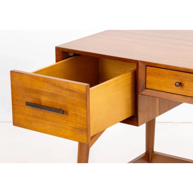 Brown West Elm Modern Walnut Desk For Sale - Image 8 of 10