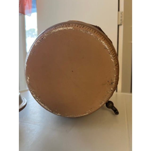 Brown 1970s Mid-Century Modern Ceramic Pirate Barrel Beverage Drink Dispenser For Sale - Image 8 of 9