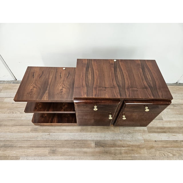 1940s Art Deco Dressing Table in Walnut and Blond Walnut, 1940 For Sale - Image 5 of 16