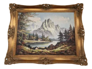 The Alps, 1980s, Oil on Canvas, Framed