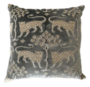 Shumacher Woodland Leopard Velvet Pillow Covers