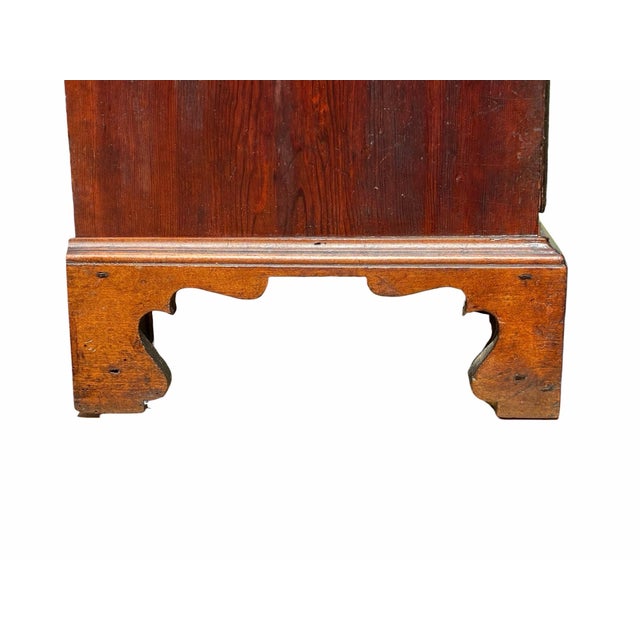 Antique New England Chippendale Chestnut Six Drawer Tall Chest on Bracket Feet For Sale - Image 9 of 12