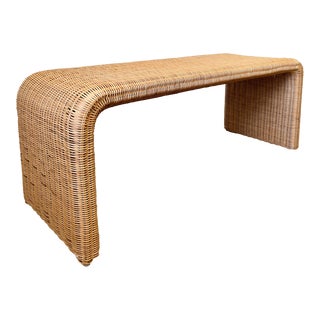 1970s Wicker Waterfall Bench For Sale