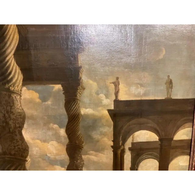 Neoclassical Pair of 17th Century Italian Capriccios of Ruins Follower of Codazzi For Sale - Image 3 of 9