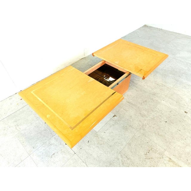 Vintage Hidden Bar Coffee Table attributed to Eric Maville, 1970s For Sale - Image 9 of 10