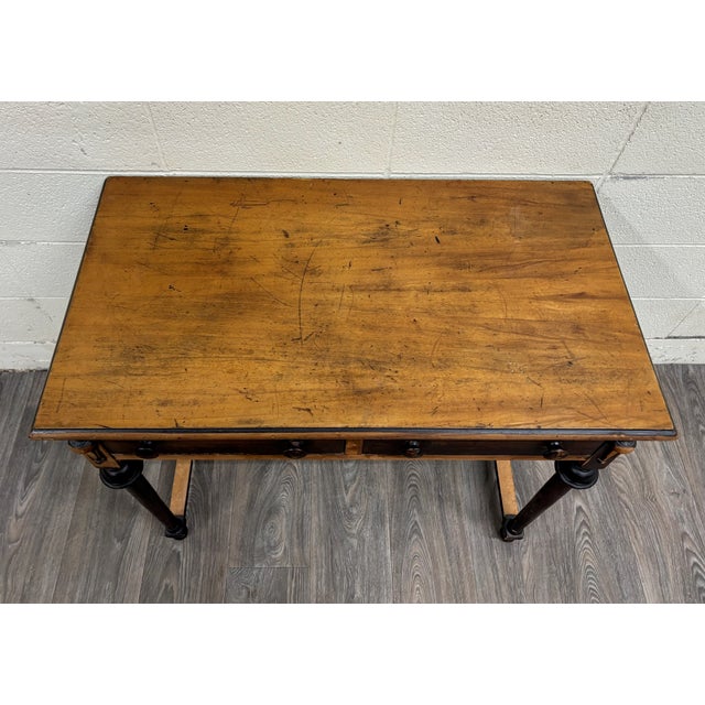 Antique Louis XVI Style Console Table Sideboard With Faux Drawers For Sale - Image 4 of 9