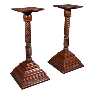 Pair of Large Antique Torchiere, English, Country House, Bust Stands, Victorian For Sale