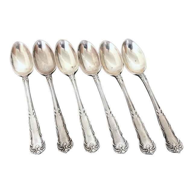 Antique 1900s Sterling Silver English Demitasse Spoons / Teaspoons by J
