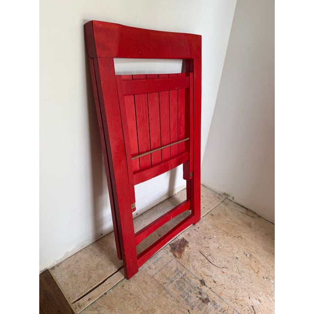 Mid-Century Modern Red Folding Chair For Sale - Image 9 of 9