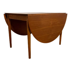 Ca. 1960s Arne Vodder for Sibast Model 227 Drop Leaf Danish Teak Dining Table