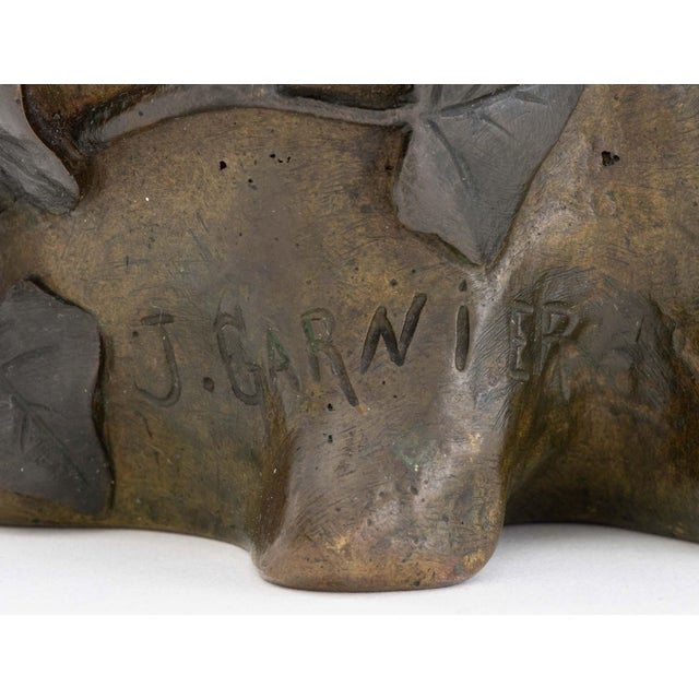 Bronze Jean Garnier Patinated Bronze Sculptural Vase For Sale - Image 8 of 10