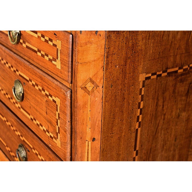 Italian 19th Century Inlay Walnut Commode For Sale - Image 13 of 15