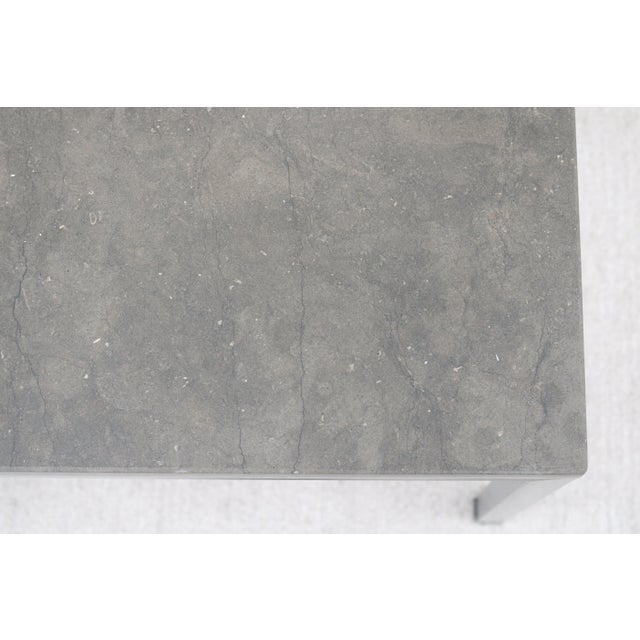 Parsons Style Square Occasional Table Concrete Top and Stainless Steel Base For Sale - Image 17 of 18