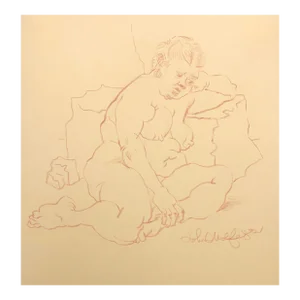 1981 John Wolfe Female Nude Drawing