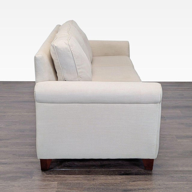 Pottery Barn Pottery Barn Buchanan 3-Seat Beige Sofa With Rolled Arms For Sale - Image 4 of 10