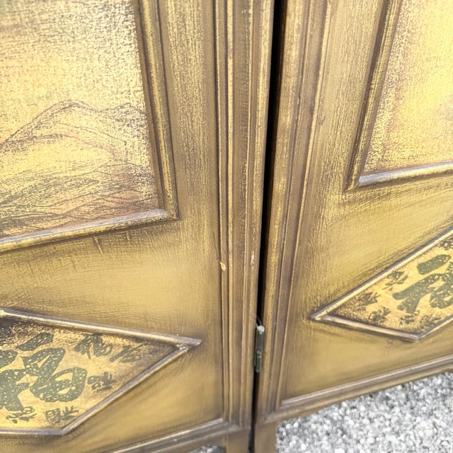 Vintage Chinoiserie Room Divider Screen For Sale - Image 4 of 9
