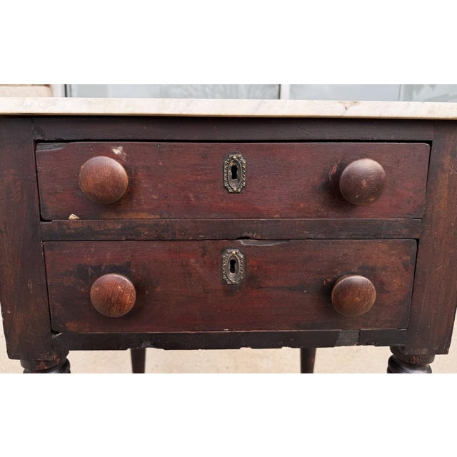 19th Century End Table With Marble Top For Sale - Image 10 of 11