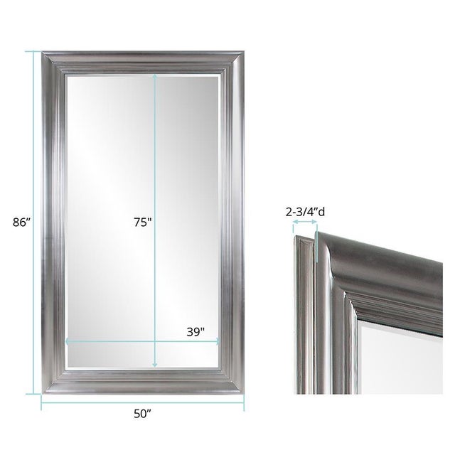 Silver Oversized Tierney Silver Leafed Mirror For Sale - Image 8 of 11