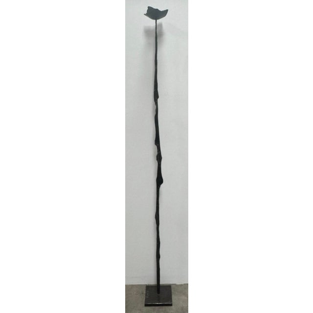 French Iron Hand Forged Candle Stick From 1960's For Sale - Image 6 of 12