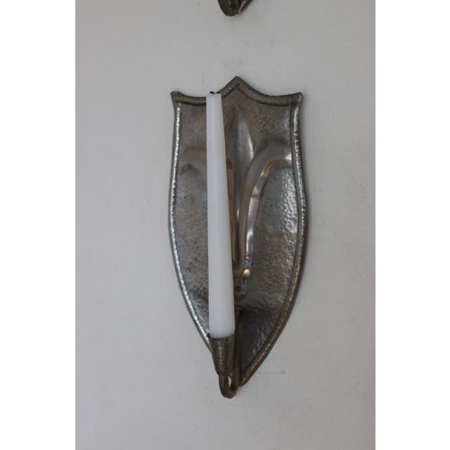 Swedish Pewter Sconces, Set of 2 For Sale - Image 4 of 11