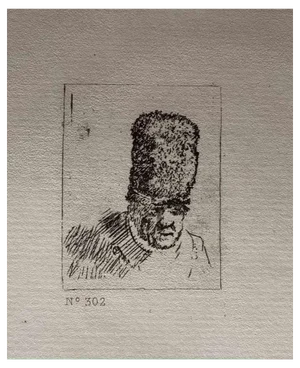 After Rembrandt, Man in Fur Cap, Etching, 19th Century