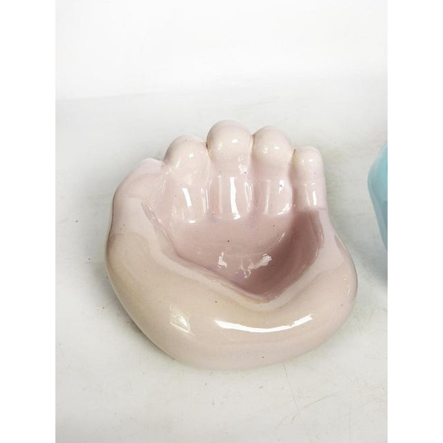1970s Blue and Green Bear Paw Ceramic Ashtrays, France, 1970s, Set of 2 For Sale - Image 5 of 13