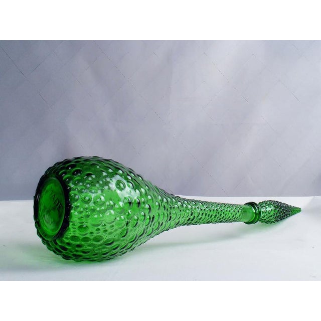 Mid-Century Modern Emerald Green Empoli Genie Bottle Decanter, 1960s For Sale - Image 9 of 14