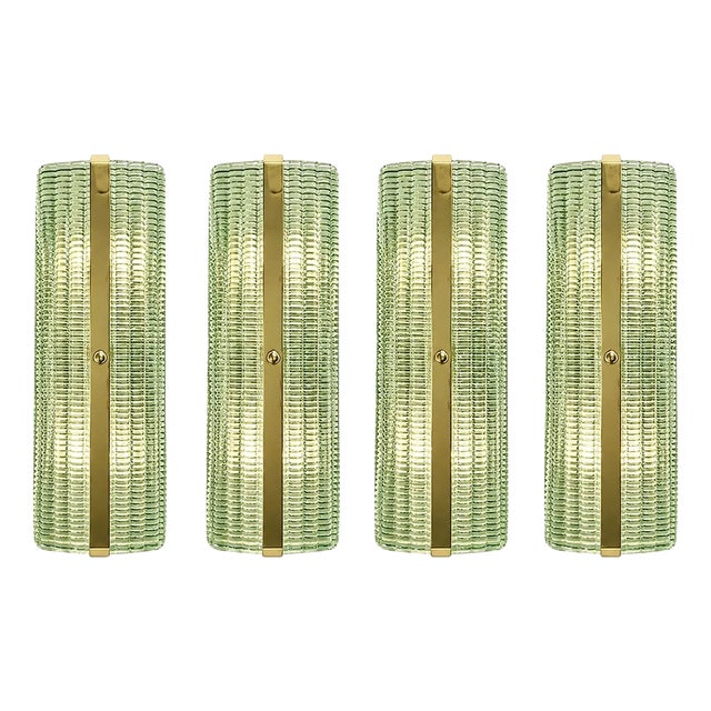 Rectangular Murano Glass Wall Sconces with Chrome Finish by Simoeng for Simoeng, Set of 4 For Sale