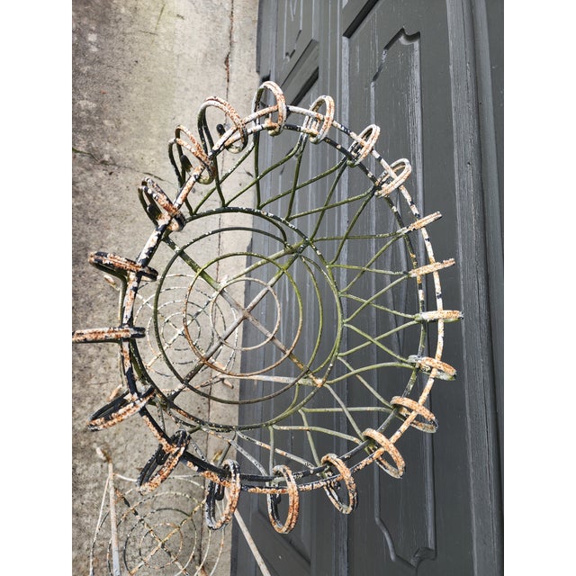 1910s Pair of Antique French Iron Wire Flowerpot Stands Jardinieres, For Sale - Image 5 of 8