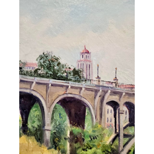 Ben Abril - the Iconic Pasadena Suicide Bridge - Oil Painting For Sale - Image 4 of 12