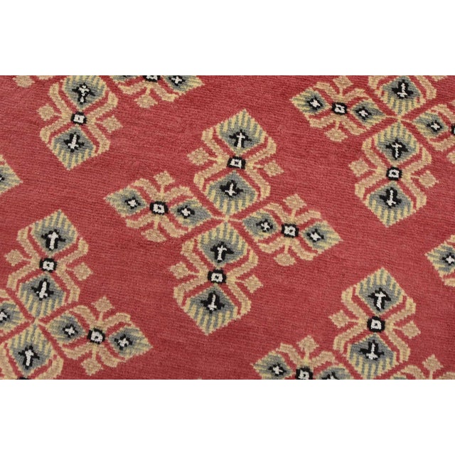 Bokhara Jaldar Rug 8’1” X 10’1” Pink Wool Tribal Hand-Knotted Oriental Carpet For Sale - Image 10 of 14