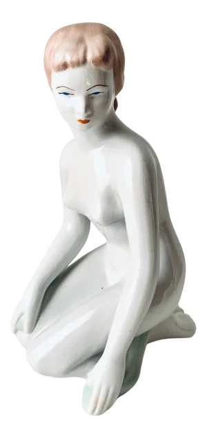 Large Mid Century Modern European Porcelain Nude Figure