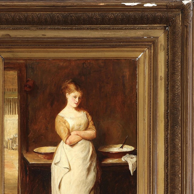 John Pettie, A Victorian Maid, 1800s, Oil Painting on Canvas For Sale - Image 3 of 8