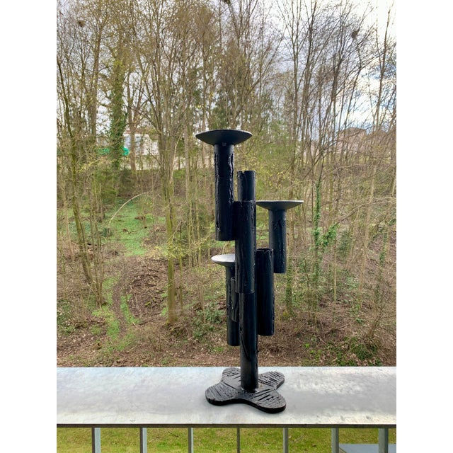 Brutalist Cast Iron Candlestick, 1970s For Sale - Image 14 of 16