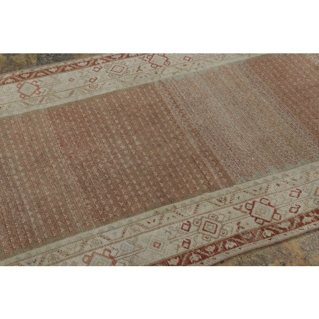 Rug & Kilim Antique Persian Malayer Rug, in Brown and Red Geometric Patterns - Rug & Kilim For Sale - Image 4 of 7