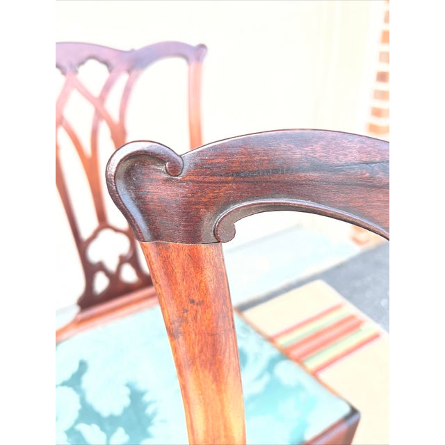 Thomas Chippendale Set of 3 Mahogany Gothic Chippendale Side Chairs, Philadelphia 1770s For Sale - Image 4 of 12