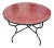 Moroccan 48" Round Burgundy Mosaic Coffee Table For Sale