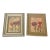 1970s Pair Abstract Modern Floral Small Paintings Framed For Sale