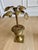 Vintage Heavy Brass Palm Tree Candlesticks in Urn Bases – Set of Three – Circa 1970s For Sale In Chicago - Image 6 of 8