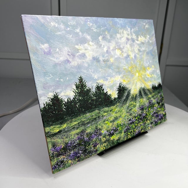 Impressionist "Field of Light" Contemporary Original Impressionist Style Landscape Painting by Deb Bossert For Sale - Image 3 of 7