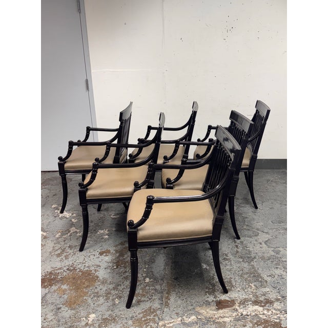 Rose Tarlow Rose Tarlow Pope Dining Armchairs, Set of Six For Sale - Image 4 of 12