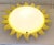Vintage Ceiling Lamp with Matte White Glass Shade on Metal Mount with a Yellow Sunburst Frame by Zikoli, 2000s For Sale - Image 3 of 8