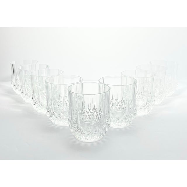 Contemporary 1990s Cristal D’Arques “Longchamp” Crystal Old Fashioned Tumbler Glasses - Set of 9 For Sale - Image 3 of 5